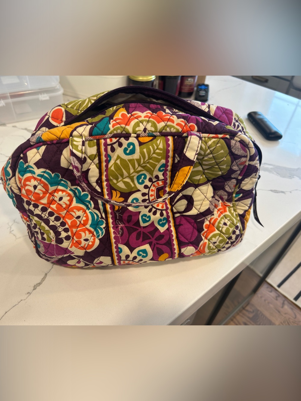 Vera Bradley Multicolor Quilted Floral toiletry or make up bag